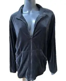 Sport Savvy Zip-up Black Velour Jacket Size 1X Women’s Plus Top Shacket New