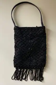 Black Beaded Mini Purse