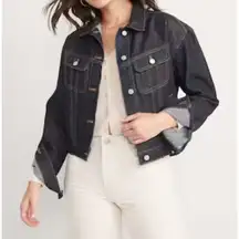 Hillard & Hanson Casual Stretch Denim Button Front Jean Jacket Women's Size M