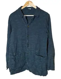 CP Shades Teal Button Up Shacket Shirt Jacket Small Tapestry Thick Goblincore