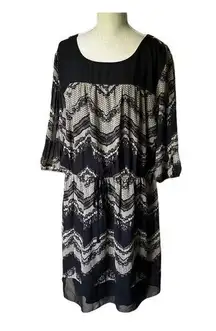 Enfocus Studio Black and White Patterned Dress