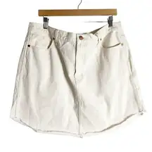 Madewell Rigid Denim A-Line Off White Dolphin Hem Mini Skirt Size 33