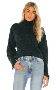 Autumn Cashmere Boxy Mock Neck Sweater in Fir Green XSmall New Knit Top