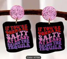 Black Geometric Shape Colorful Letter Pattern Dangle Earrings Elegant Vacation