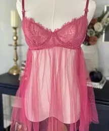 Victoria’s Secret Pink Babydoll Lingerie Bra, Size Medium Women’s