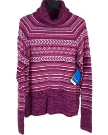 NEW  Winter Worn II Pink Purple and White Ski Sweater Women’s Size Large