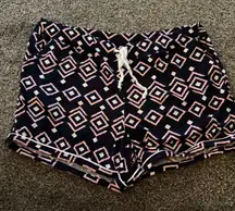 Hello Mello Pink and Navy Blue Pajama Shorts