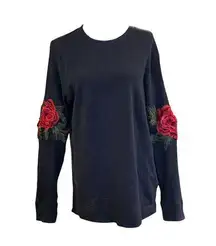 FURST OF A KIND Thermal with Rose Aplique on Sleeves in Size Large