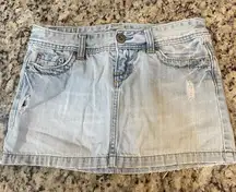 Vintage 90s American Eagle Outfitters Light Wash Denim Mini Skirt