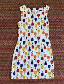 VINTAGE TULIP PRINT SHEATH BUSINESS CASHAL CHURCH EASTER DRESS