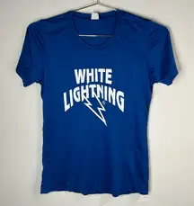 White Lightning Womens Cycling Jersey Shirt Blue Short Sleeve Small Clean Riding