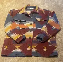 Jodifl Aztec South Western Blanket Shacket SMALL