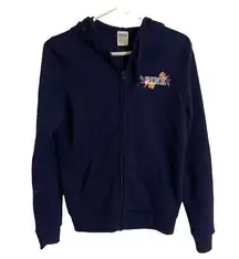 PINK - Victoria's Secret Victoria's Secret PINK Navy Blue Zip Up Hooded Sweatshirt - Size XS