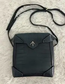 Manu Atelier Mini Pristine Croc‎ Leather Crossbody Bag Rare