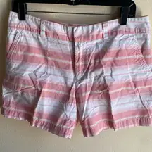 Tommy Hilfiger  Shorts 8 Pink Striped Madras 5” inseam 100% cotton