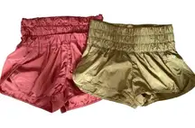 Free People The Way Home 2 Pairs Bundle Lot Shorts size XS Olive Green Rust set