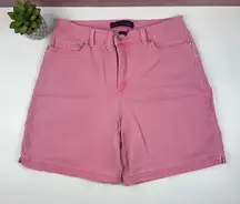 Gloria Vanderbilt Solid Pink Denim Jean Shorts Women Size 12