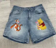 Disney Denim Shorts with Winnie the Pooh and Tigger Embroidery.  Women’s Size 5