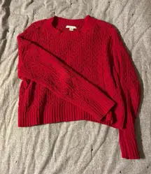 Red knit sweater 