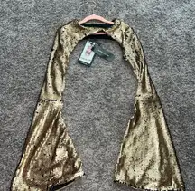 Dolls Kill Gold Sequin Bolero Shrug