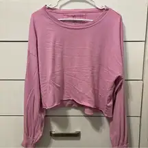 Free People Pink Crop Long Sleeve