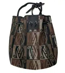 Wanlima Brown Camo Backpack with Black Leather Straps