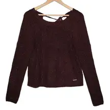 Women's Abercrombie & Fitch Burgundy Red Metallic Long Sleeve Sweater Size Small