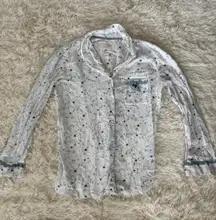 Victoria's Secret Pajama Top‎ Long Sleeve Star Print Womens Sleepwear