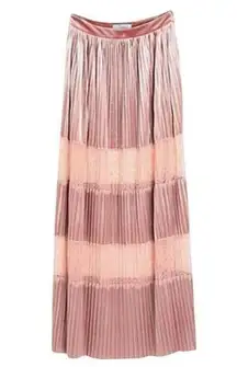 Blumarine Velvet and Lace blush pink maxi skirt size 6