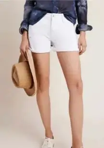Anthropologie Pilcro Slim Boyfriend White Denim Shorts 27 EUC