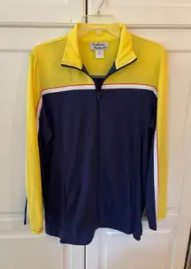 Anthony Richards Womens Track Jacket Zip Up Yellow Navy White Red Stripes LG