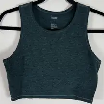 Girlfriend Collective High Neck Heather Forest Green Cropped Tank Size Small