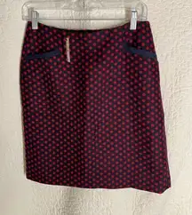 NWT Talbots Navy and Red Polka Dot Skirt