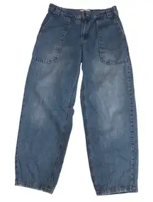 Low Slung Jeans Free People Maeve Oversized Trouser XS Blue Elastic Waist Boho