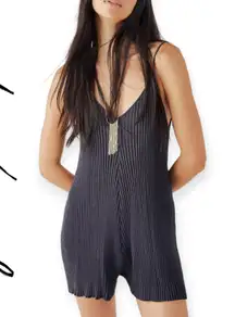 Free People Beach | XS | Nola Sweater Playsuit Ribbed One-Piece Navy Romper