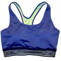 Nike Women’s Dri-FIT Purple/mint Sports Bra - Size Medium w/ removable pads