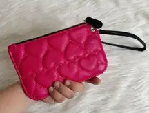 Betsey Johnson Hearth Embossed Pink Wristlet