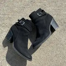 Express suede black booties size 7