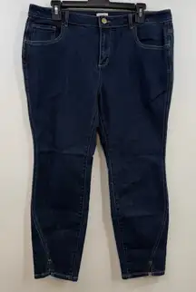 LOGO by Lori Goldstein Petite Skinny Jeans w/ Seams & Notch Detail size 16P