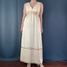 Vintage 60s/70s Satin Empire Waist Dress