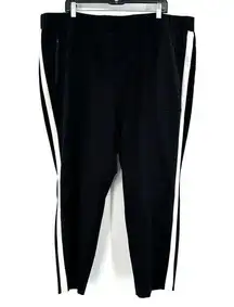 Lane Bryant Size 26 Track Pants Black White Stripe Athleisure Activewear Comfort