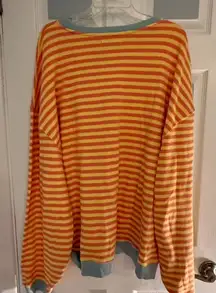 Free People ( We The Free) Striped Crewneck , NWOT. Size large