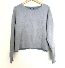 Wild Fable  Cropped Women’s Large Grey Sweater Fleece casual comfy minimalist