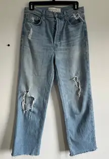 Frank & Eileen Monaghan Jeans Women’s Size 29 Distressed Straight Leg Raw Hem