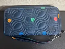 Lug Splits XL Wristlet RFID Wallet multi dots navy
