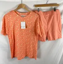 NWT Love Fire Junior's Tshirt and Bike Short Set Size XL