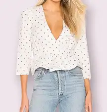 L'ACADEMIE los Angeles Revolve Dahlia V neck Heart Top Size S