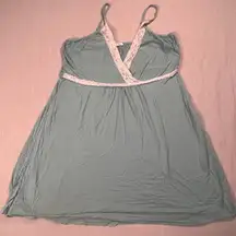 HOTOUCH Women’s Large Lace Trim Sleeveless Nightgown Slip Dress Soft Blue Y2k