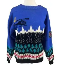 Vintage Serac Wool Ski Helicopter Nordic Alpine Fair Isle Sweater
