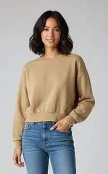 ASOS Boxy Cropped Long Sleeve Crewneck Pullover Sweatshirt Size 10